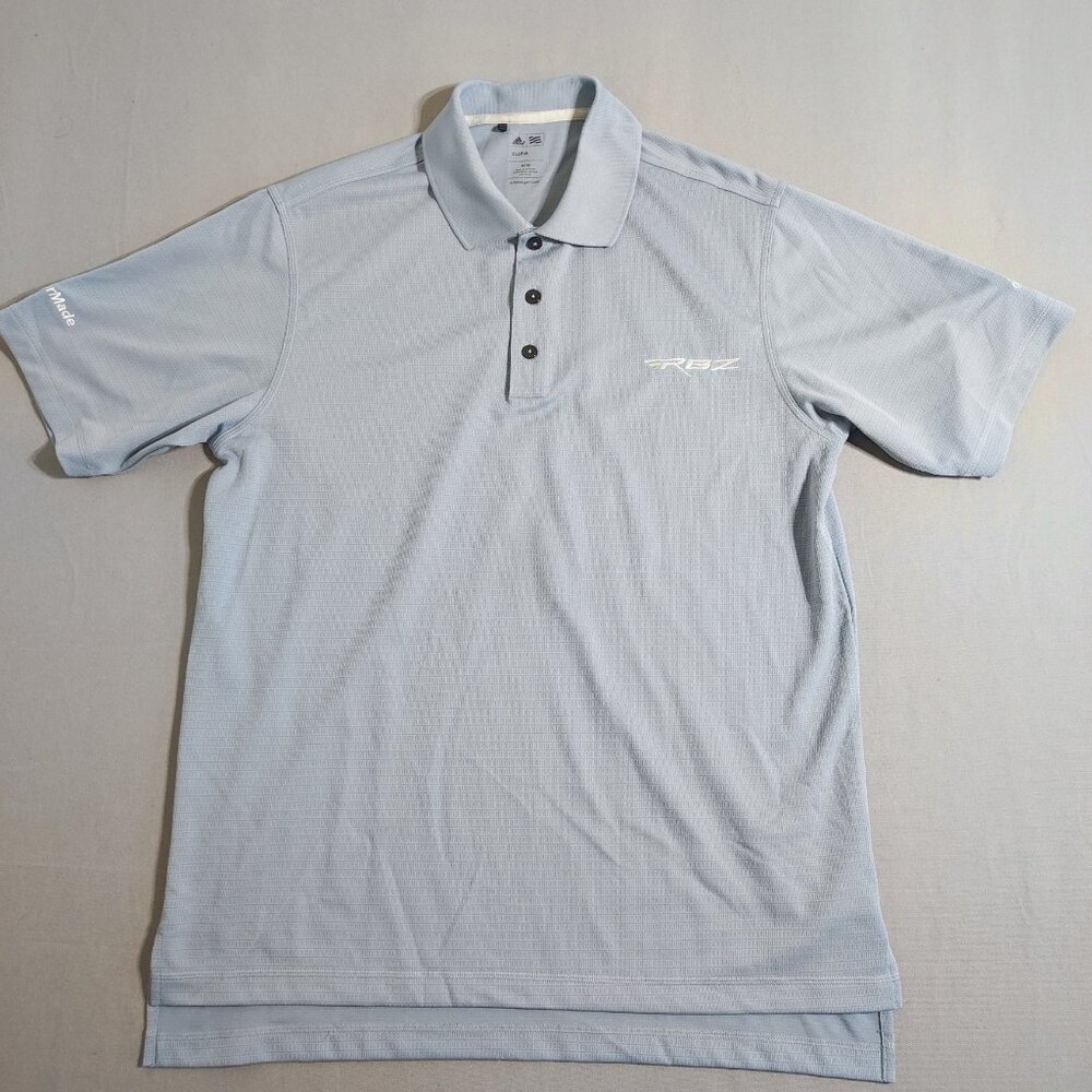 Adidas Golf polo shirt men's size M grey colour short sleeve 1/4 button up neck